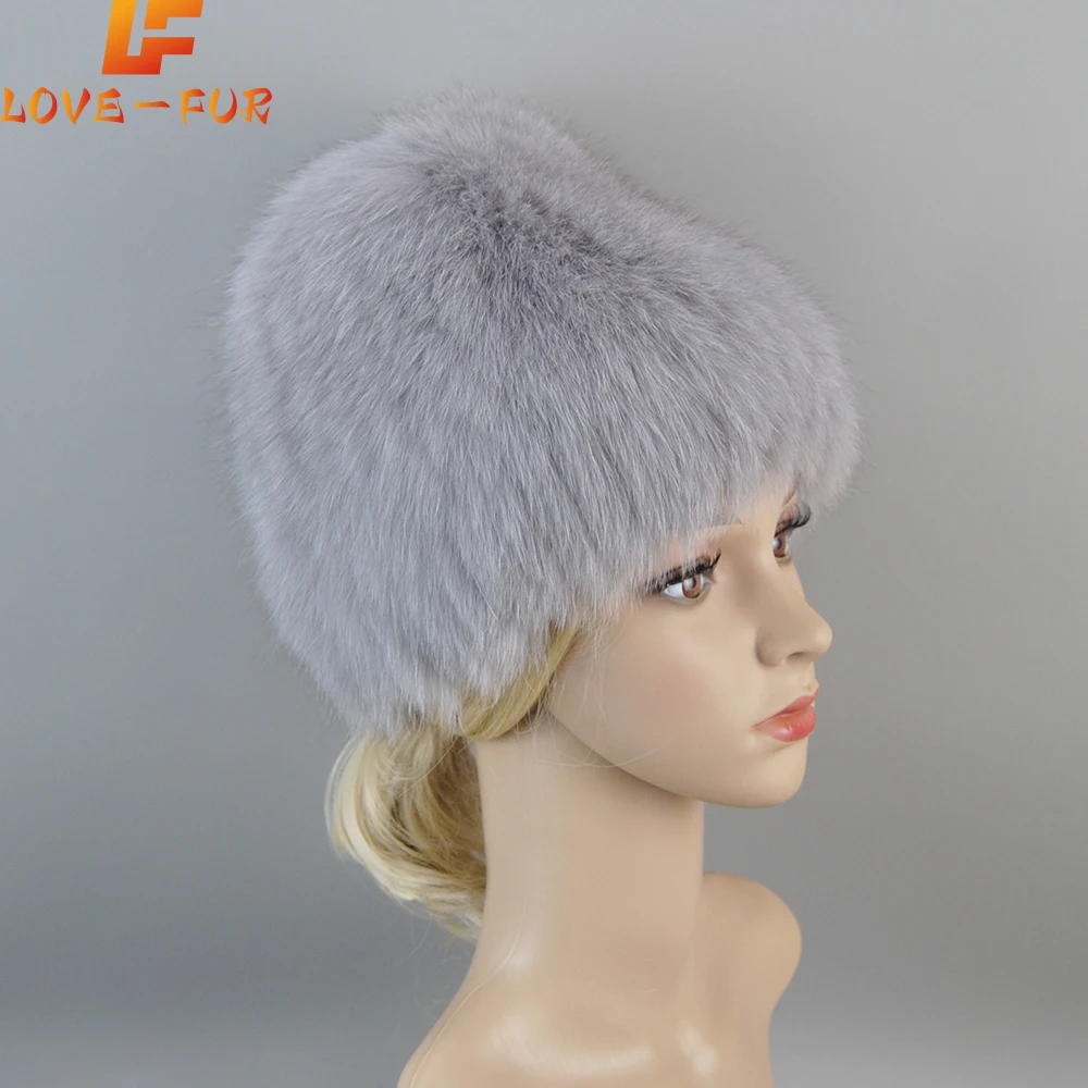 

Hot Sale Winter Knitted Real Fur Hat Women Quality Warm 100% Genuine Fur Bomber Hats Lady Luxury Good Quality Real Fox Fur Caps