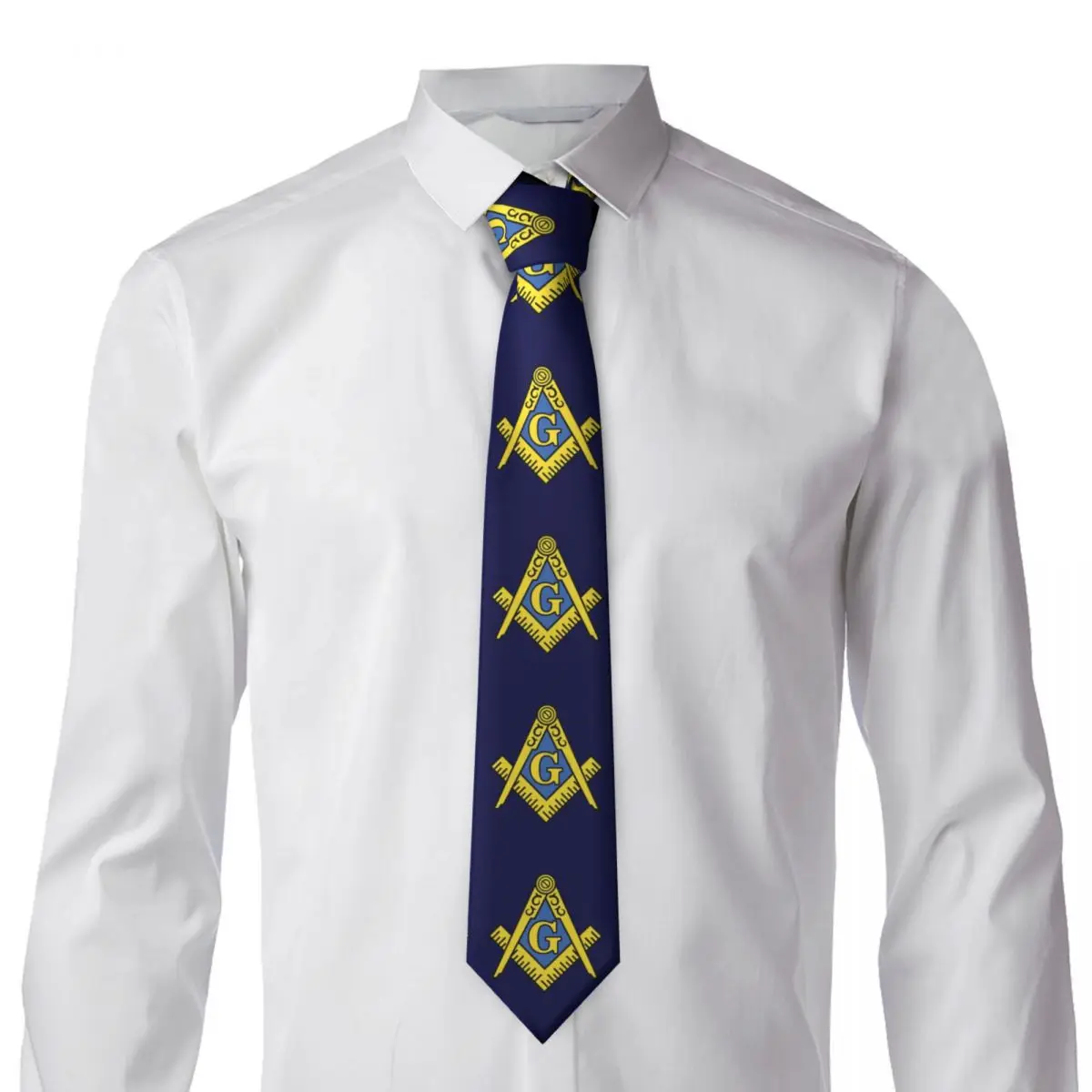 Freemason Classic Square And Compass Masonic Necktie for Men Silk Polyester Slim Neck Ties Wedding Suits Tie Casual Gravatas