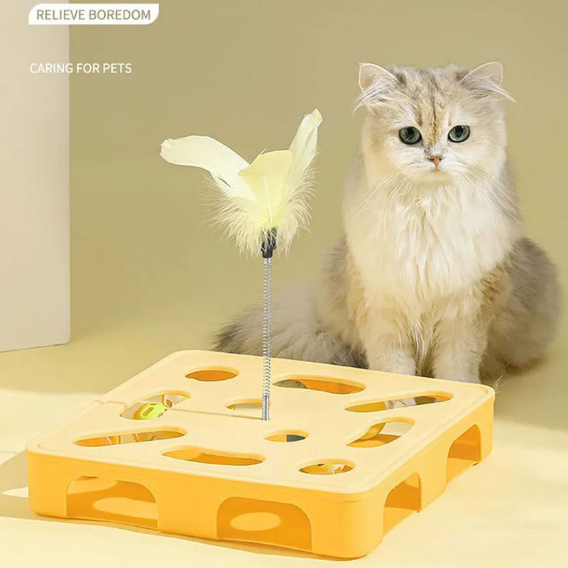 

Cat Toys, Cat Toys for Indoor Cats,Interactive Kitten Toys Roller Tracks with Spring Pet Toy with Exercise Balls Teaser Feather