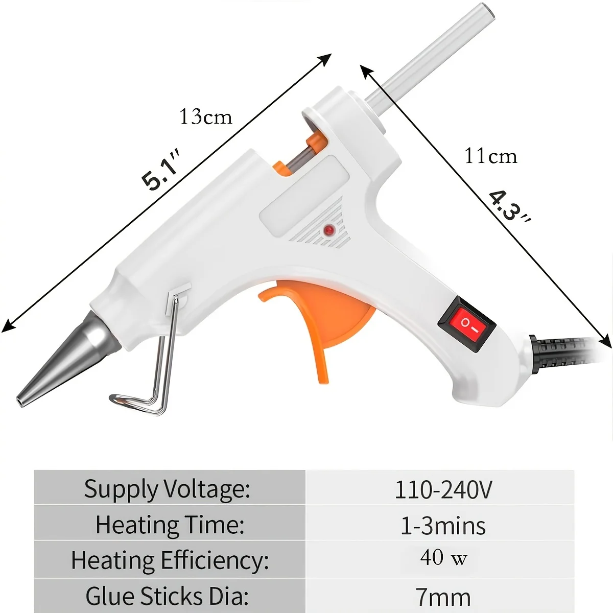 Mini Hot Glue Gun Adhesive Strips Brackets Hot Melt  Low Temperature Protection Switch Suitable for Decorative Process Fabrics