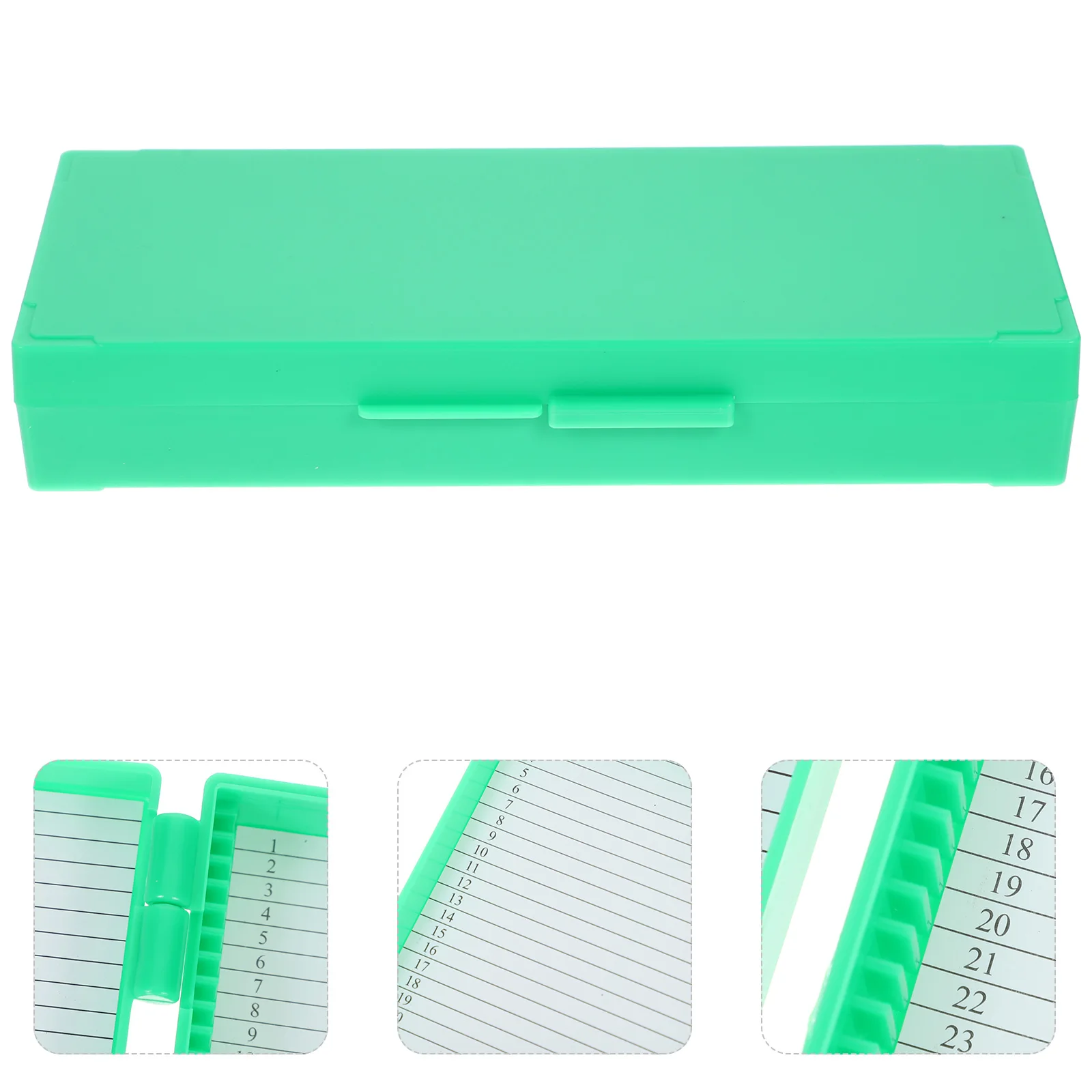 

Microscope Plates Glass Container Laboratory Supplies Green Storage Holder ABS Material Teaching