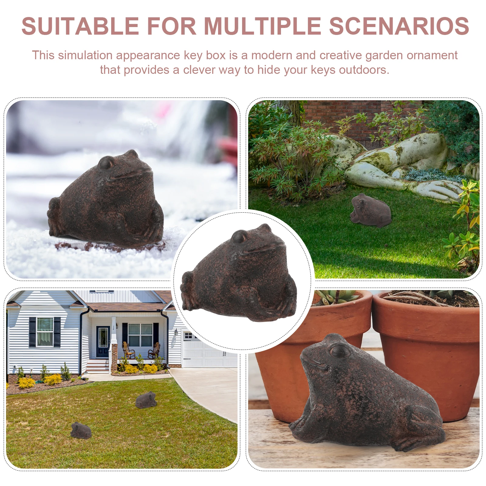 

Outdoor Simulated Stone Key Hider Modern Garden Decor Resin Holder for Front Porch Yard Realistic Storage Box Hidden