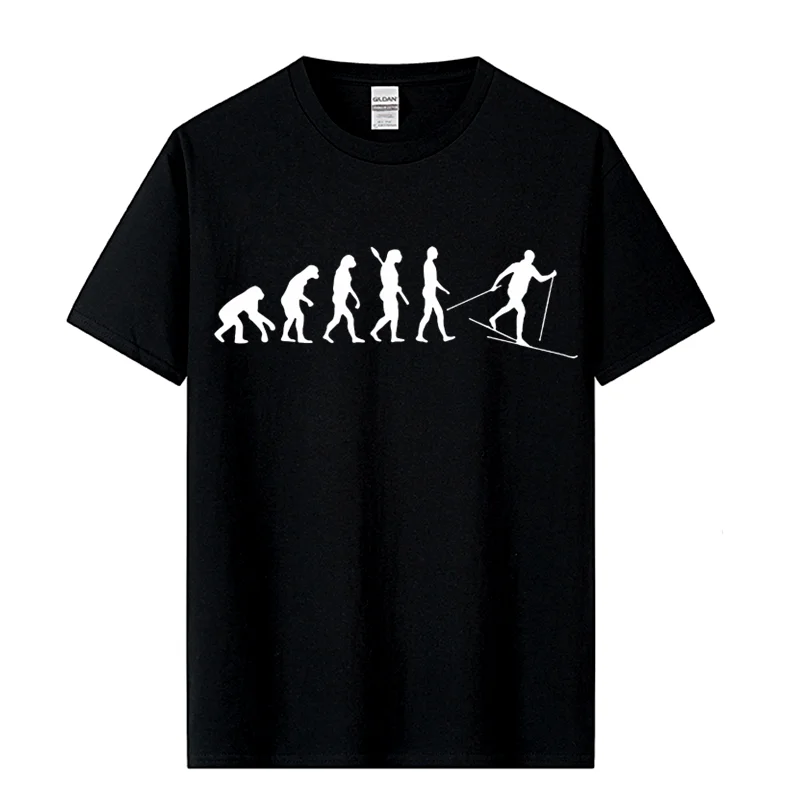 Cross-country Ski Evolution Funny Nordic Skiing T-shirt 2019 hot tees Top Summer Men'S fashion T Shirt cheap wholesale