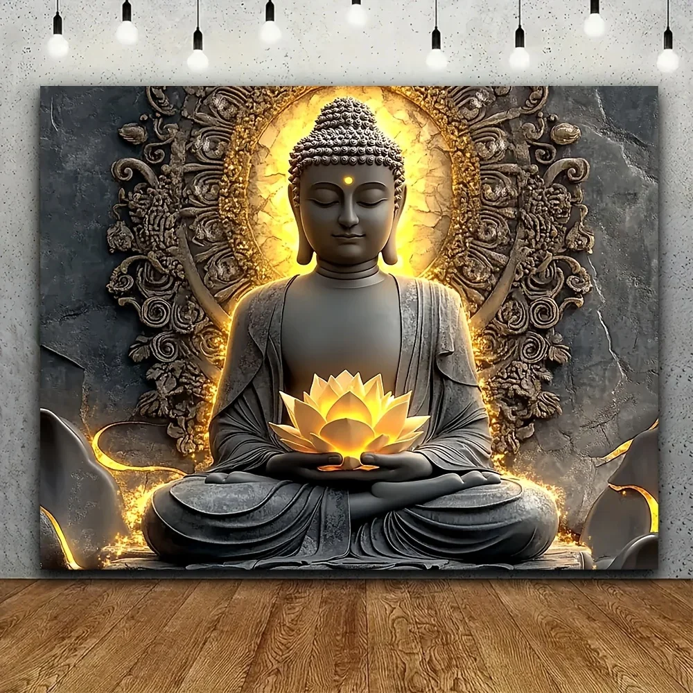 Buddhism Meditation Lotus Tapestry, Oriental Zen Atmosphere, Modern Buddha Home Wall Decor