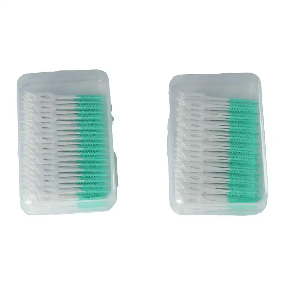 

160Pcs Clean Between Teeth Silicone Interdental Brushes with Thread Orthodontics Braces Toothpicks Brushes Teeth Care
