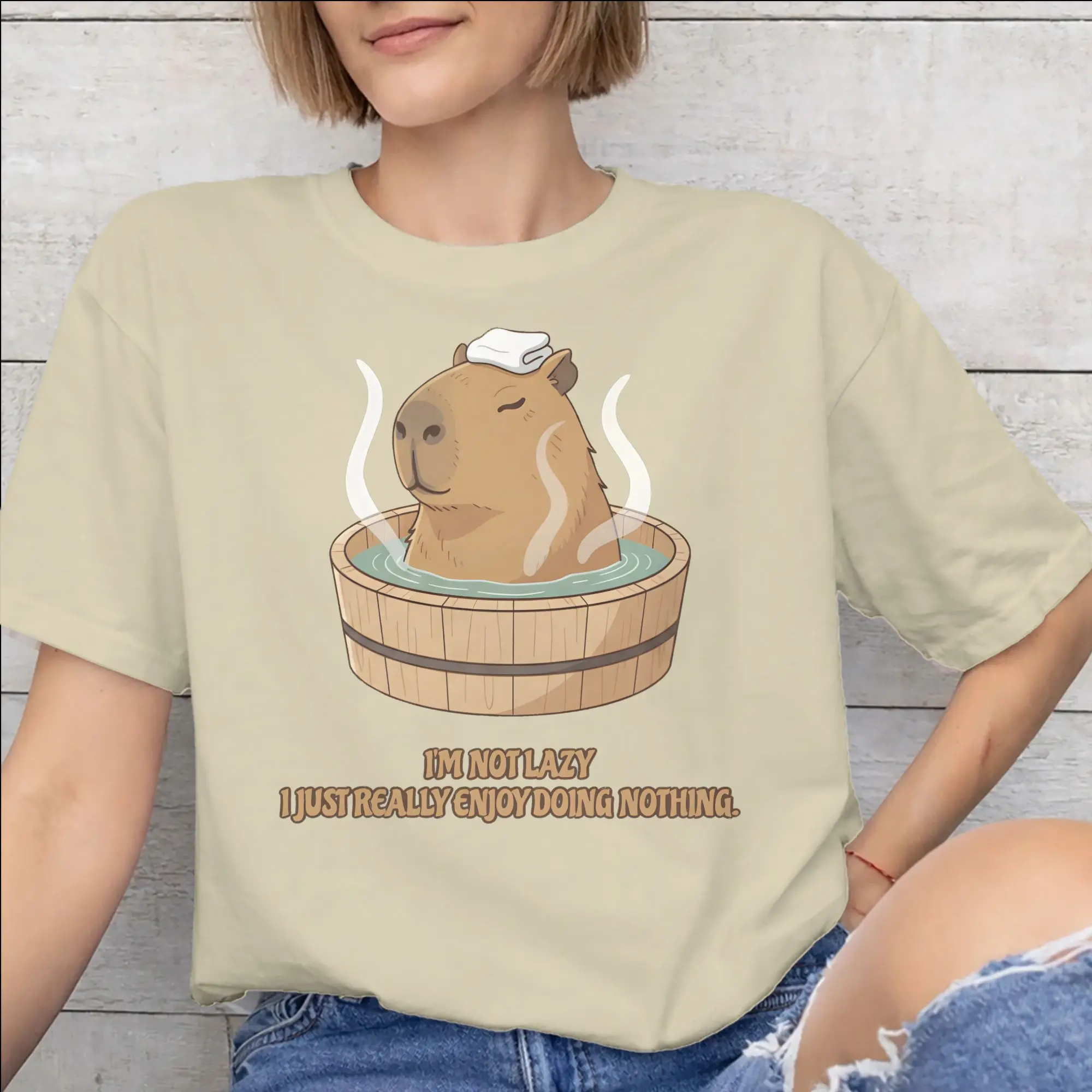 I'm Not Lazy I Just Really Enjoy Doing Nothing Graphic Printed T Shirts for Men Women  Pure Cotton  Tee Shirt Clothing