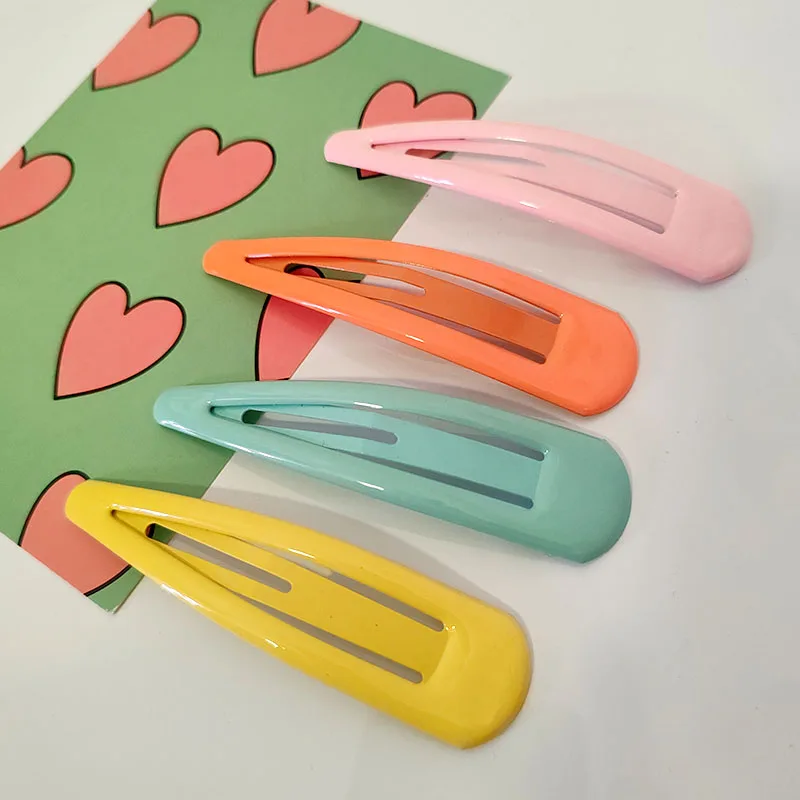 Zestaw 4 szt. kolorowych, dużych (10 cm) spink do włosów z litego stopu, klipsy do włosów dla dziewcząt i kobiet, spinki do włosów w stylu koreańskim, akcesoria do włosów. — zdjęcie 3