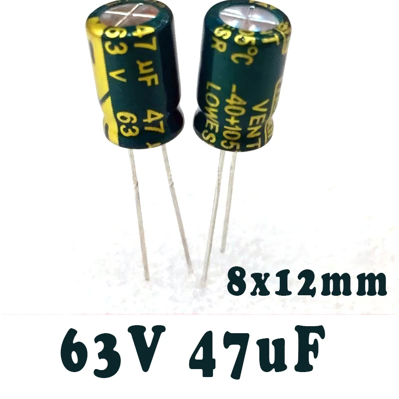 

(10PCS)63V47UF 6x12mm 8x12mm Brand new genuine electrolytic capacitor 47uF 63V