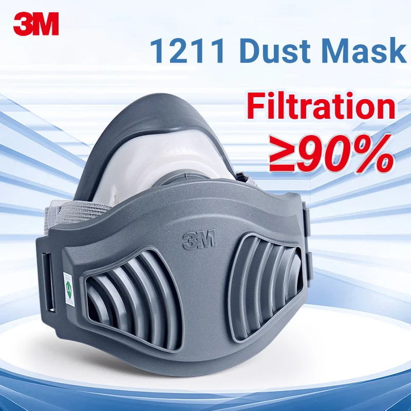 3M 1211 Half Face Gas Mask 1701 Filter Cotton Anti Industrial Conatruction Dust Pollen Anti-particle Dust Cover TPE Gas Mask