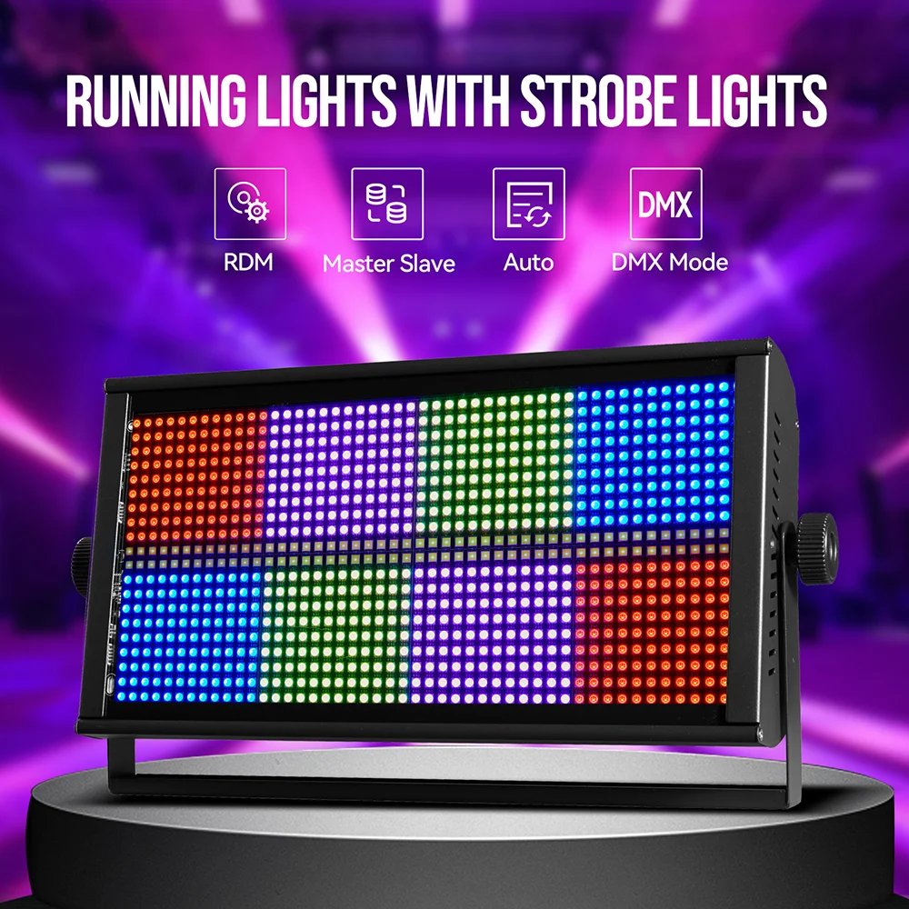 200W 8+8Segmente Strobe LED 864RGB+96White LED Strobe Voice Control DMX Super Bright DJ Disco Wish Bar Party Stage Light