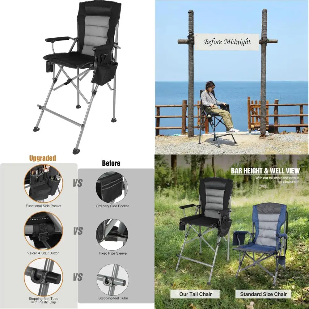 

Портативные складные стулья для взрослых до 330 фунтов, идеально подходят для комфорта в кемпинге и на открытом воздухе