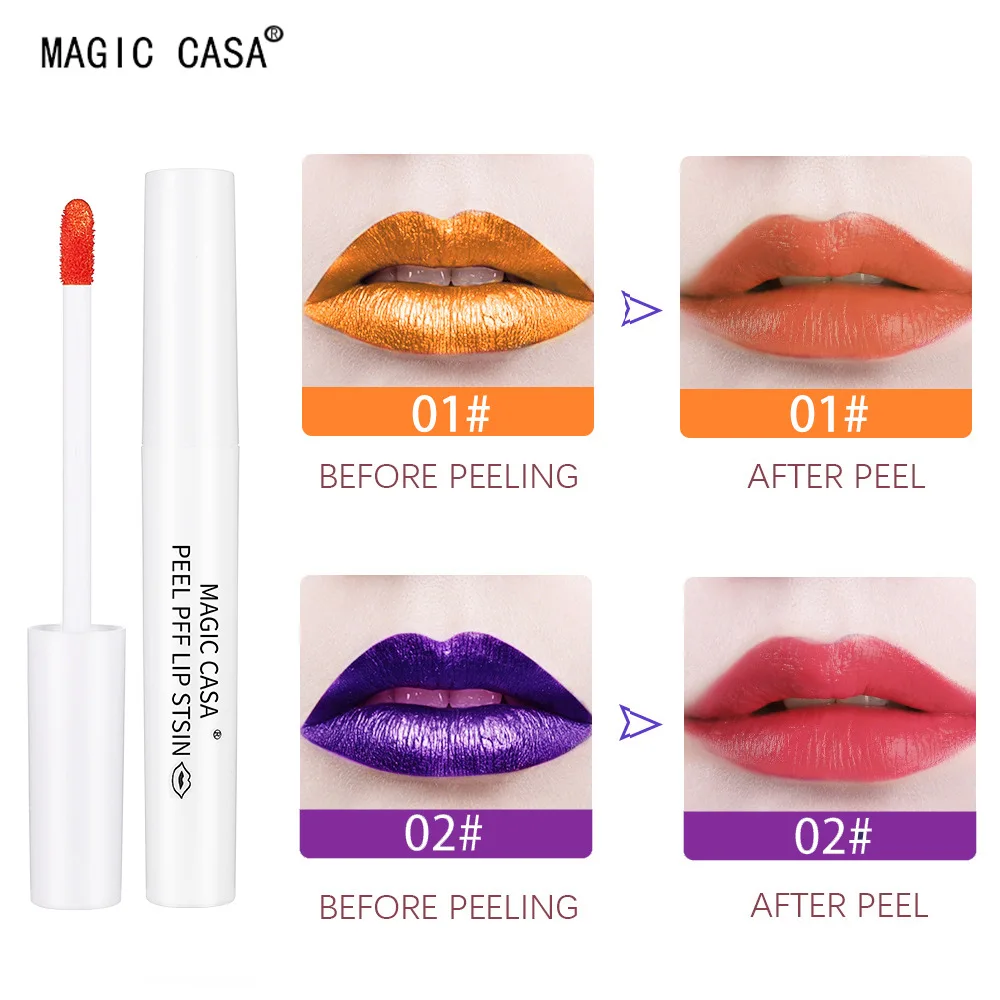 4 Kleuren Afscheuren Lip Glazuur Matte Lip Tinting Waterdichte Blijvende Schil Van Lipgloss Glanzende Vloeibare Lippenstift Lippen Make-Up Cosmetica