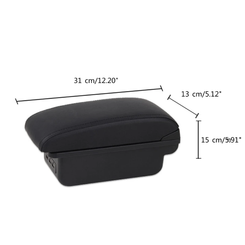 Car Armrest Box Arm Rest Storage Box for Fiesta Auto Accessory Center Console Double Layer 7 USB Ports Box Dropship