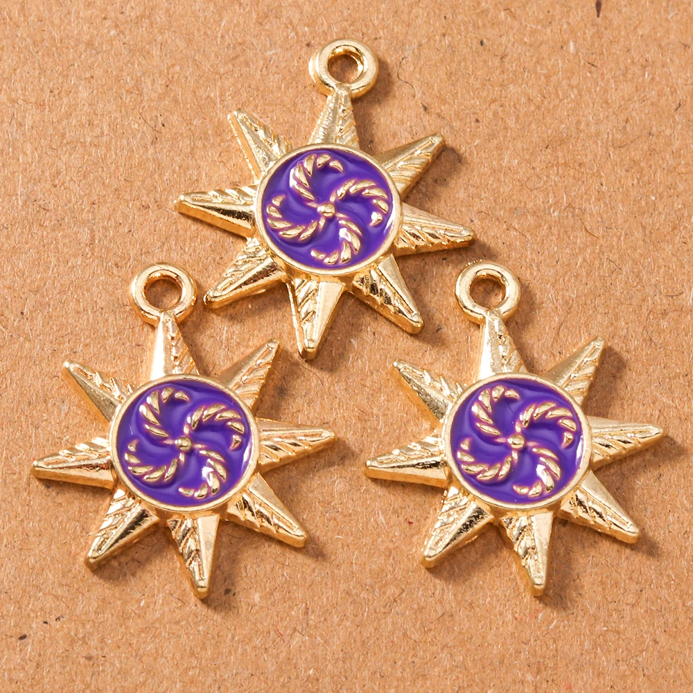 

10pcs Enamel Sun Charms Pendants for Jewelry Making Necklace Earrings Bracelet DIY Handmade Accessories Supplies