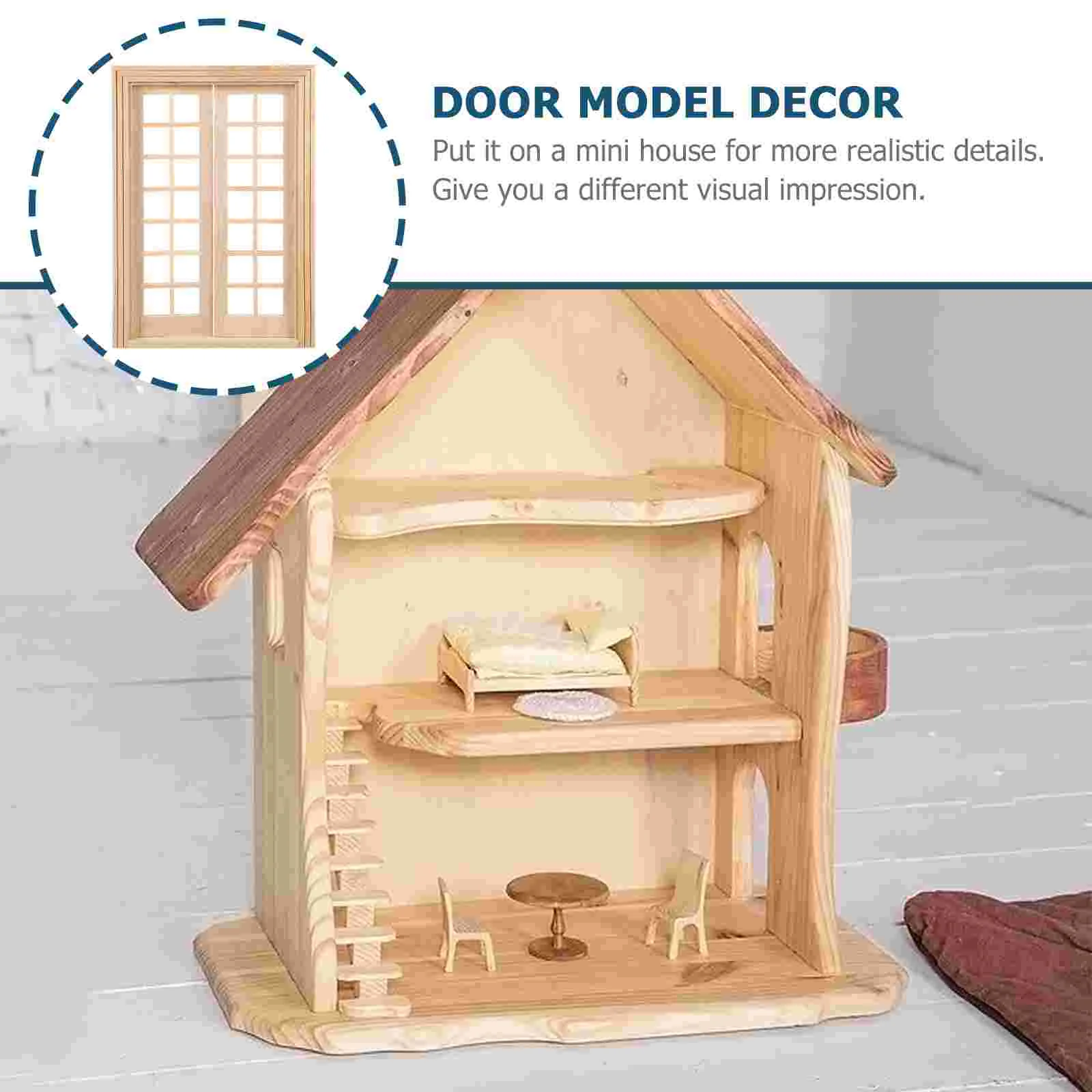 Door and Window Model Wooden Furniture Accessory Mini DIY Decor Decoration Miniatures