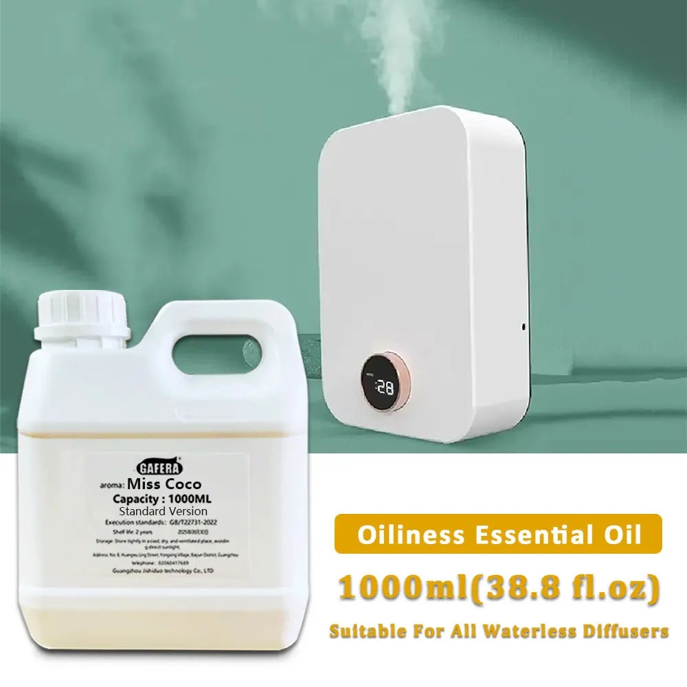 GAFERA 1000ml (33.8 fl.oz) Miss Coco/Lime Basil And Citrus Essential Oils - Luxury Hotel Diffuser Replenish Aromatherapy Oil
