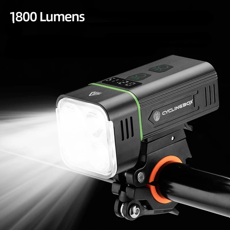 

1800lumens,bicycle light,front bicycle light aluminum alloy USB charging high brightness night riding rainproof bike accessories