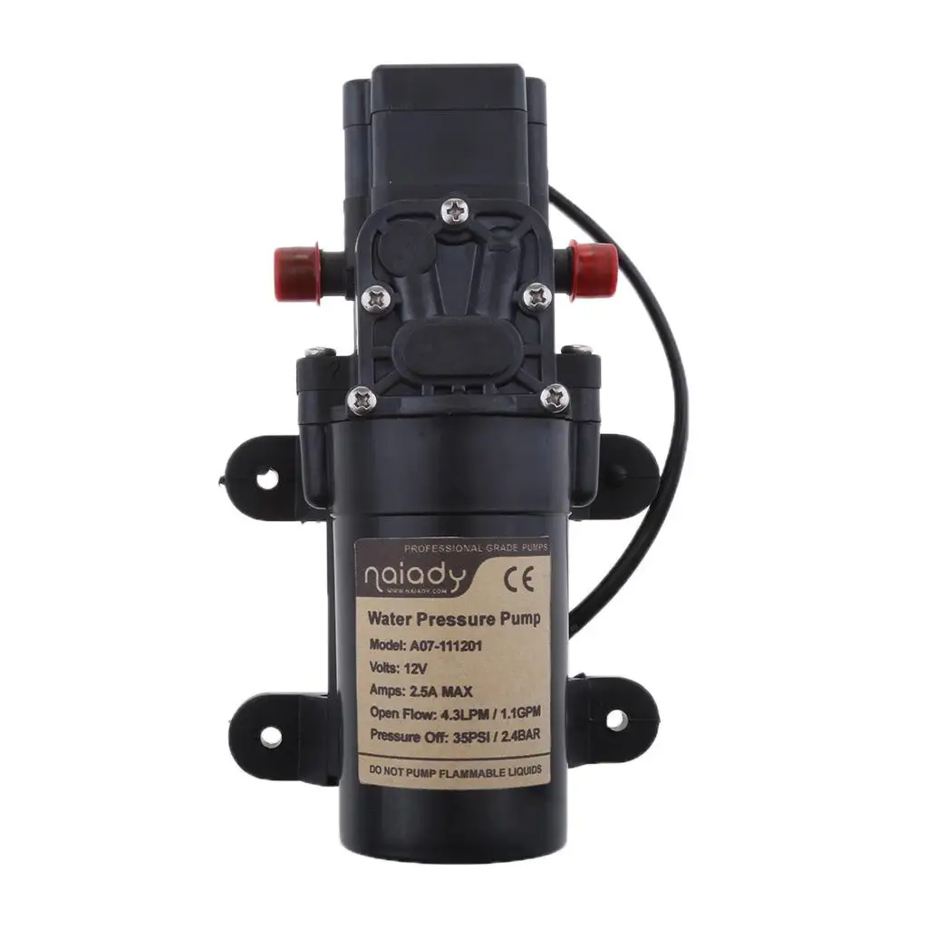 

Plastic Water Pump High Pressure Diaphragm Pump 12V Silent Operation for Boat Caravans RV
