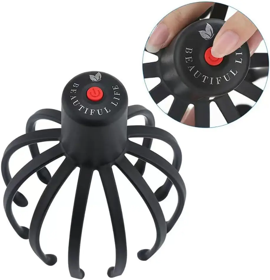 

USB Rechargeable Octopus Claw Head Massager Electric Scalp Relaxing Body Stress Relief Handheld Device