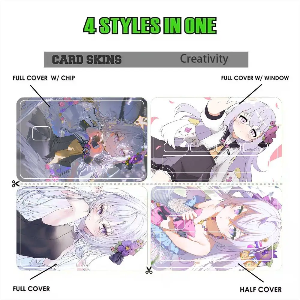 Shirasu Azusa Blue Archive   Sticker Film Tape Skin for Credit Card Debit Card Cartoon Waterproof Stickers