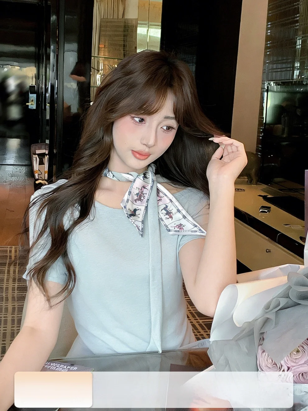 

Fashionable Diamond Chain Shoulder T-Shirt Women's Short Sleeve Casual Style Slim Fit Summer New Arrival Top