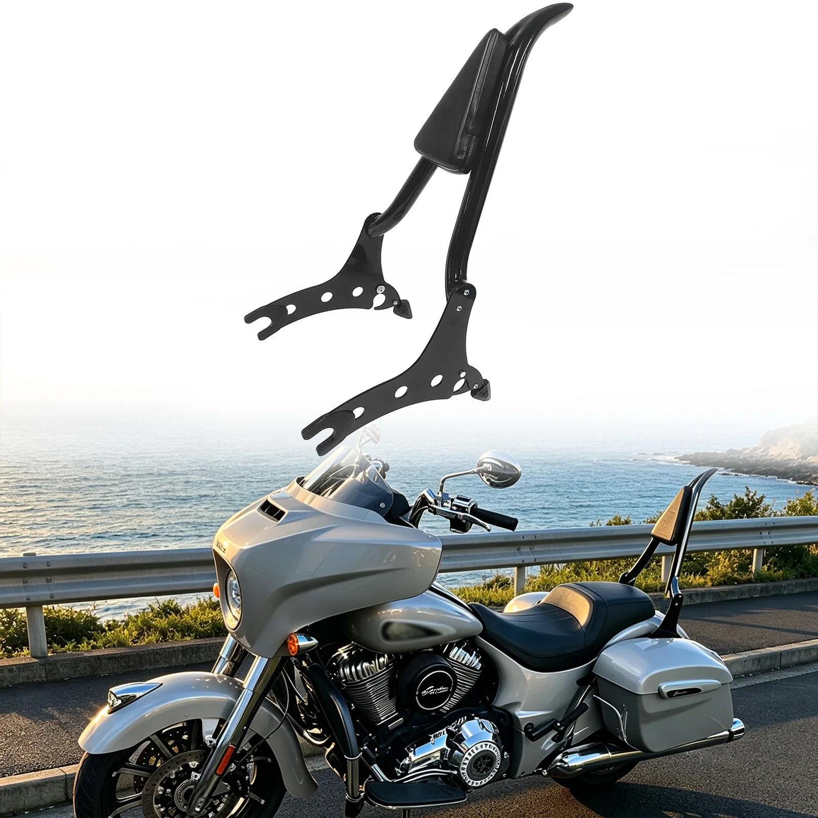 Motorcycle Rear Backrest Passenger Sissy Bar For Indian Chieftain Roadmaster Springfield Challenger 14-25 Detachable Sissybar