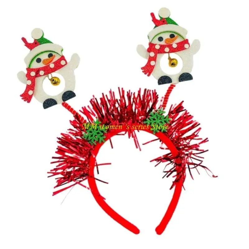 

Q39C Elegant Christmas Headband Holiday Accessory Headpieces Stylish Hairband Adjustable Size Headwear for Themed Parties