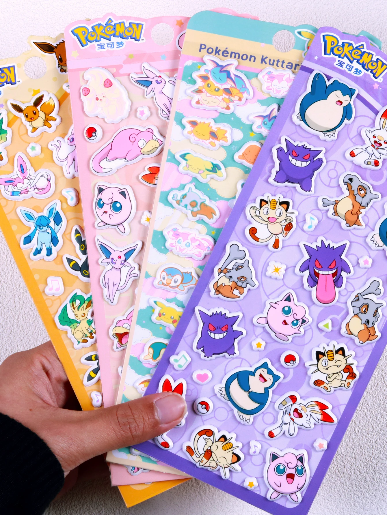 

3D cartoon cute Pokémon foam stickers, decorations for phone cases, notebooks, refrigerators, and diary materials