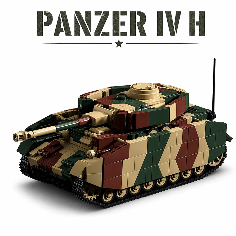 1:28 Schwerer Panzer Bausatz Gepanzertes Fahrzeug MOC Bausteine Set mit Soldatenfiguren Kreatives Spielzeug Bausteine Weihnachtsgeschenke 1600+ Teile