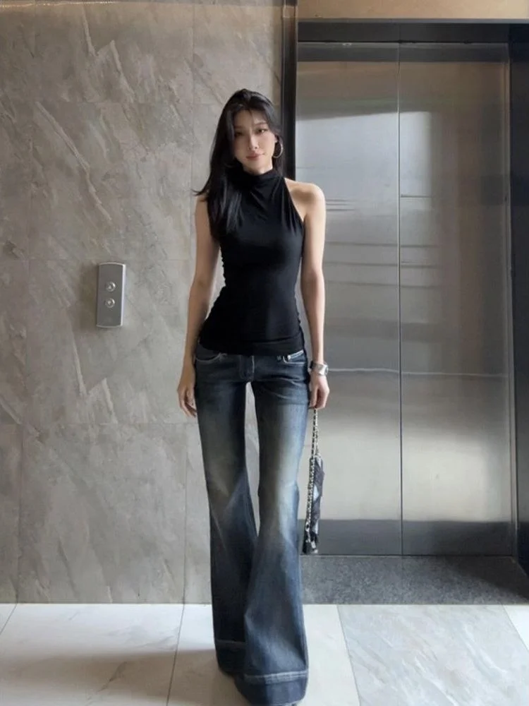Korean Style Half High Collar Vest T-Shirt Women Summer Inner Wear Outer Wear Slimming Waist Control Sleeveless Sexy Top