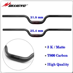 ULLICYC 25.4/31.8mm Diameter ALL 3K Carbon Riser Handlebar MTB Handlebar 560-720mm Matte