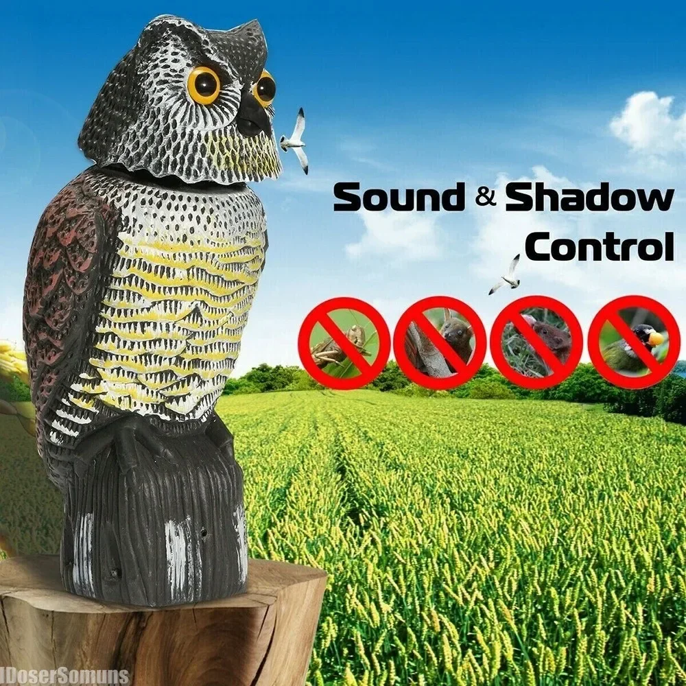 

1pc 360 Degree Rotating Bird Repellent Owl Prowler Decoy Protection Repellent Pest Control Scarecrow Garden Yard Decor Realistic