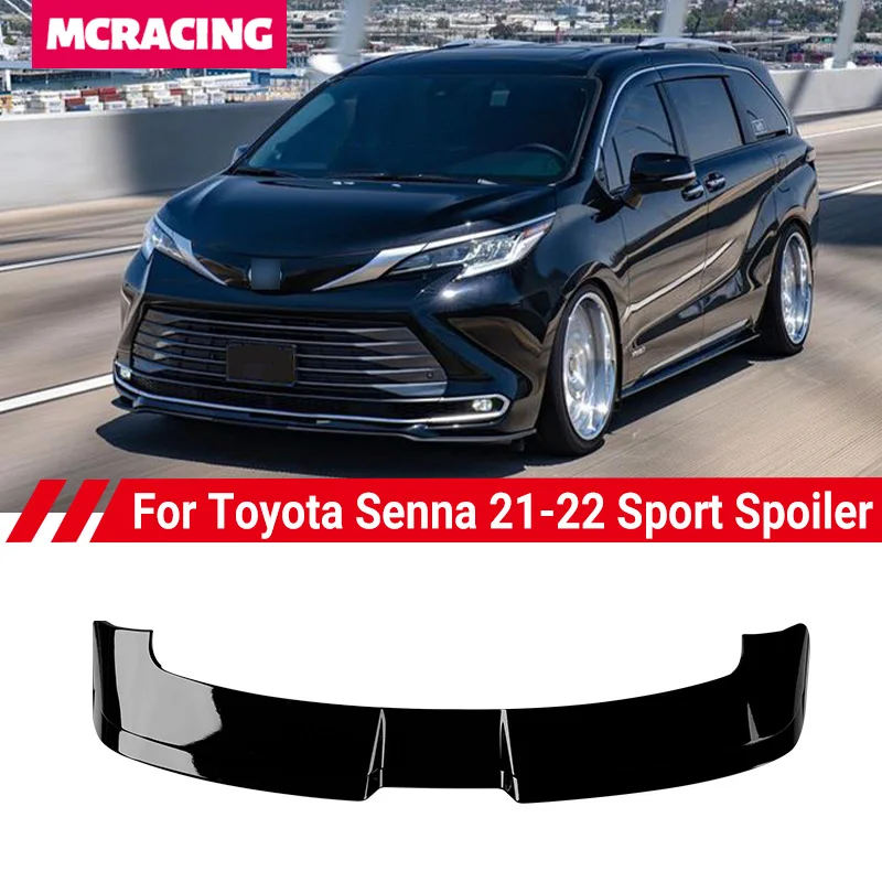 For Toyota Sienna 2021 2022 Sport Spoiler Rear Car Accessories Car Free Perforated Top Center Wing Trunk Spoiler Top Wing