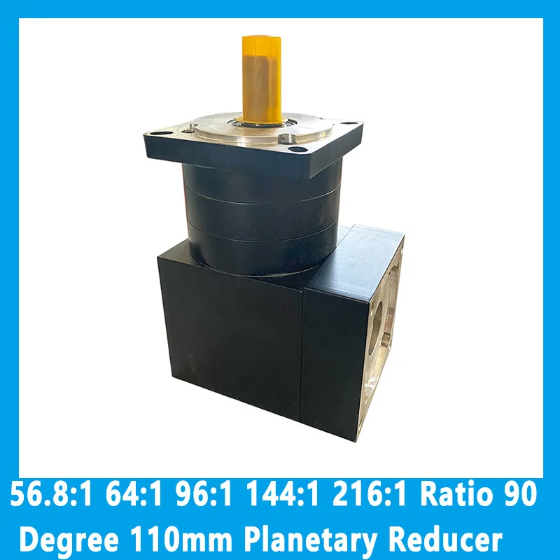 56.8:1 64:1 96:1 144:1 216:1 Ratio 90 Degree 110mm Planetary Reducer Right Angle Gearbox for Servo Motor