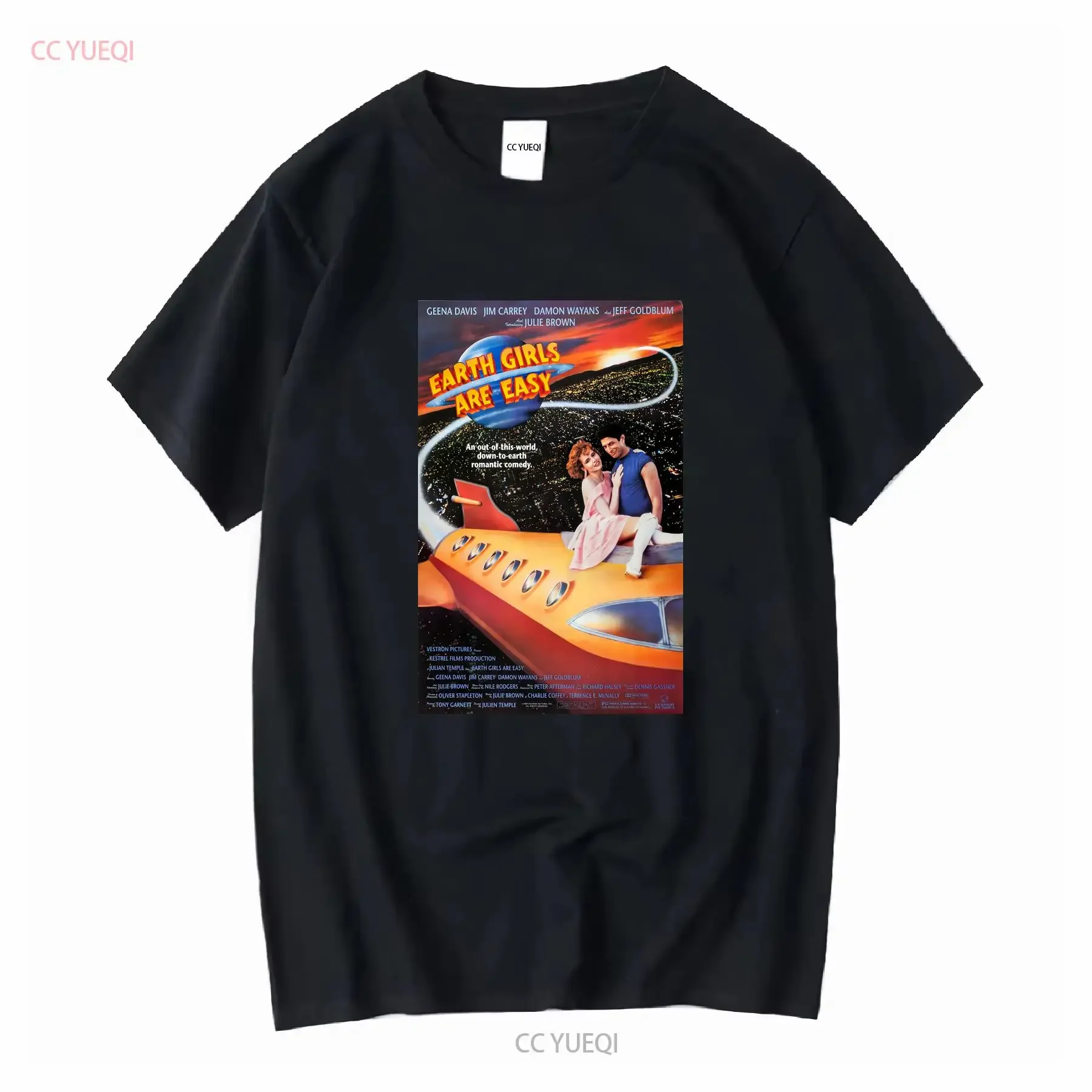 Camiseta EARTH GIRLS ARE EASY con diseño de portada de DVD 4K Bluray, tallas S, M, L o XL, estilo vintage, lavado, streetwear, elástico, unisex, elegante