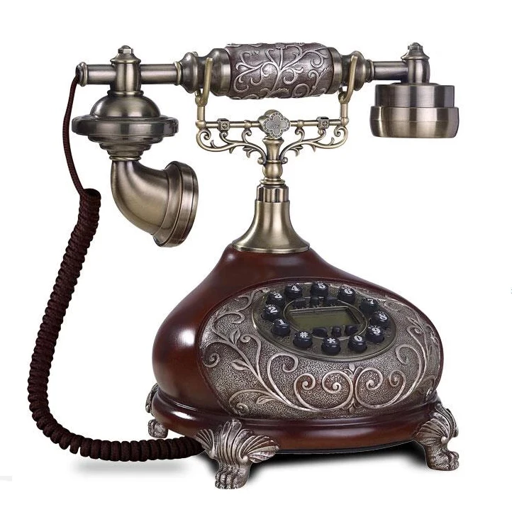 Retro Telephone European Style Imitation Vintage Telephone with FSK and DTMF Caller ID Landline Phone for Home Hotel Office bar