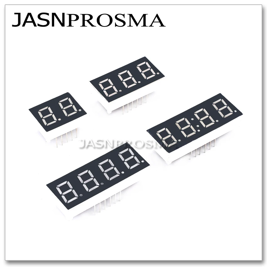 JASNPROSMA – Tube à 2 chiffres de 0.5 pouces, 50 pièces, rouge, bleu, blanc, jade, jaune, vert, Anode à Cathode commune, affichage LED à 7 segments, 0.5 pouces