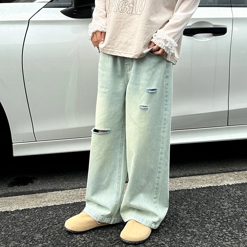 Girls' jeans new style, children's autumn trendy pants, middle-aged children's spring and autumn casual fashionable pants