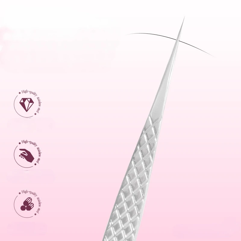 Luxury Eyelash Extension Tweezers Stainless Steel High Precision False Eyelash Applicator Professional Beauty Tool
