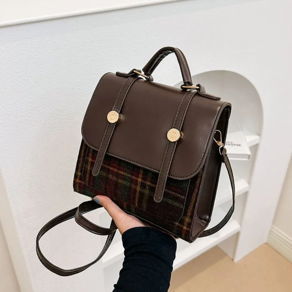 

2024 Retro Plaid Backpack College Style Popular Shoulder Bag Luxury Shoulder Crossbody Bag