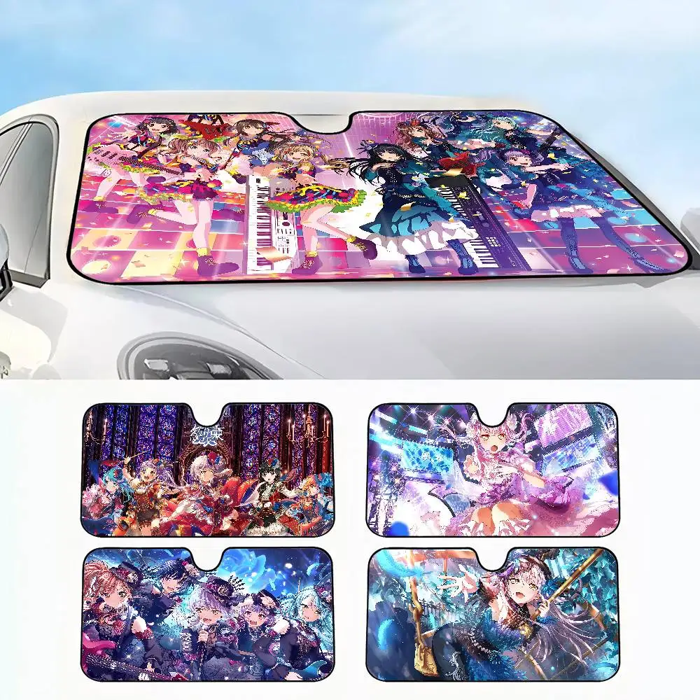 

THE Bang Dream R-Roselia Car Windshield Foldable Sun Shade Cover Block Reflector Portable Breathable Anti UV Protector Screen