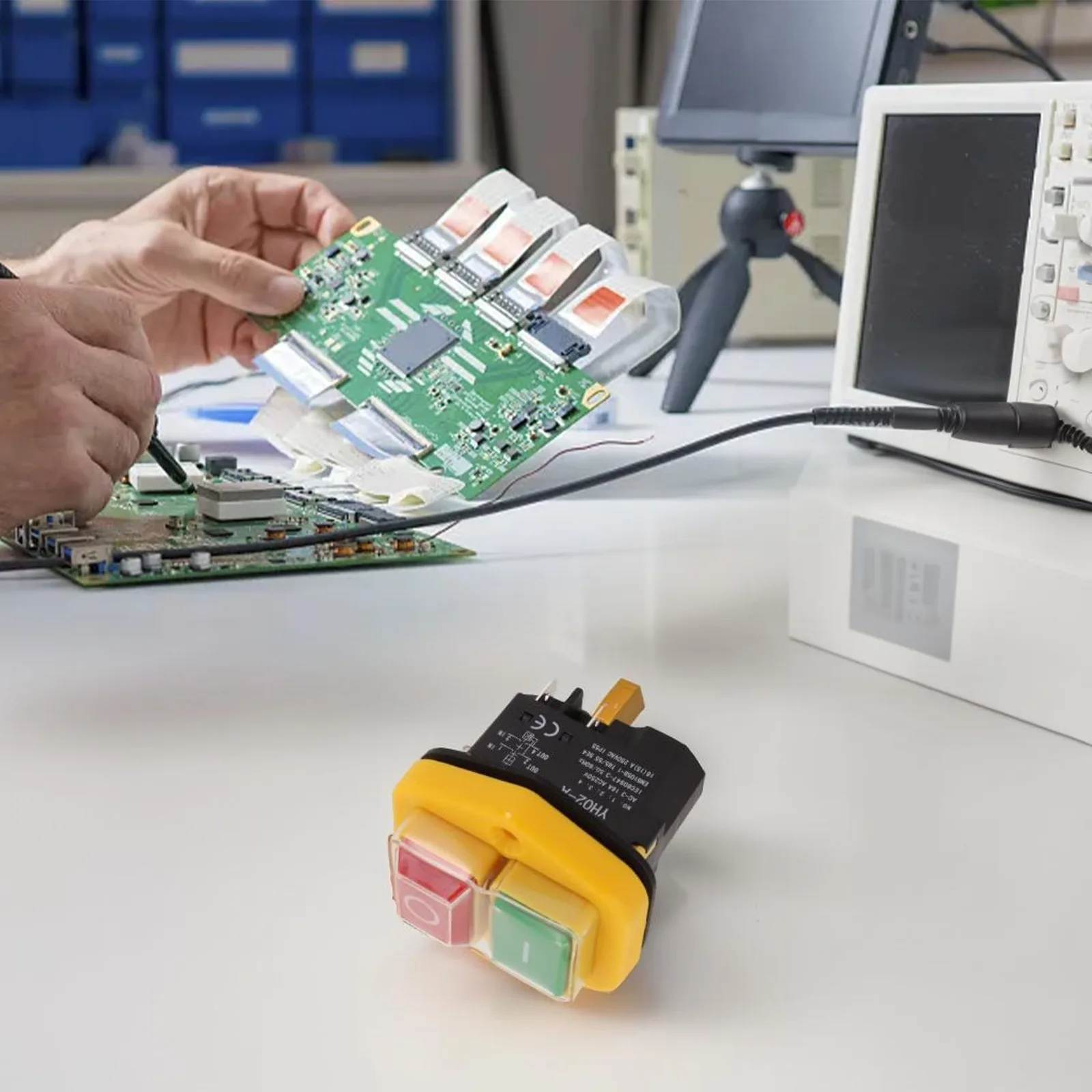 

1 шт., 220-240 В, кнопочный переключатель, широкое применение для KJD17B AC220V 18A, водонепроницаемый, безопасный и надежный для садового инструмента