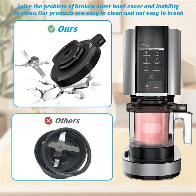 外側ボウル蓋パドルとコンテナ忍者 NC301 NC300 NC299AMZ CN301CO アイスクリームメーカーブレンダー交換部品