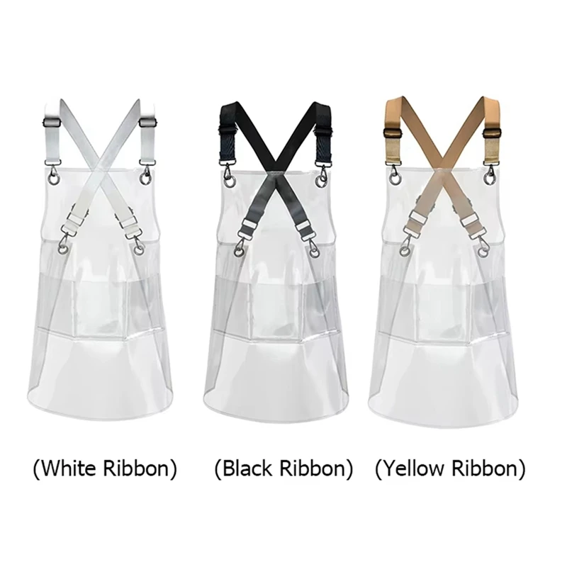 BAADE Küche Friseursalon Friseurschürze für Damen/Herren mit Taschen Arbeitsreinigung Pinafore Restaurant Shop Kellner Arbeitsuniform A