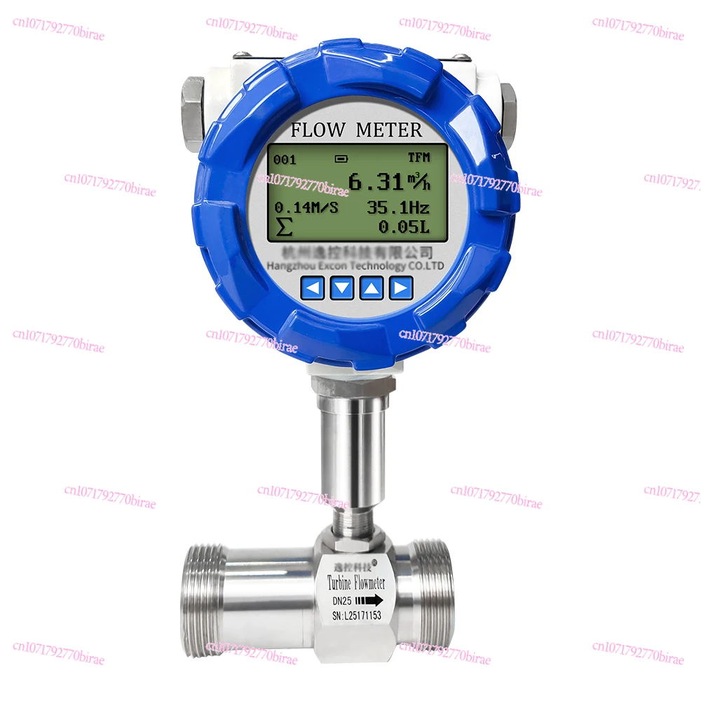 

High Accuracy Turbine Flow Meter LCD Digital Display SS304 Flowmeter 4-20mA RS485 Pulse Output Water
