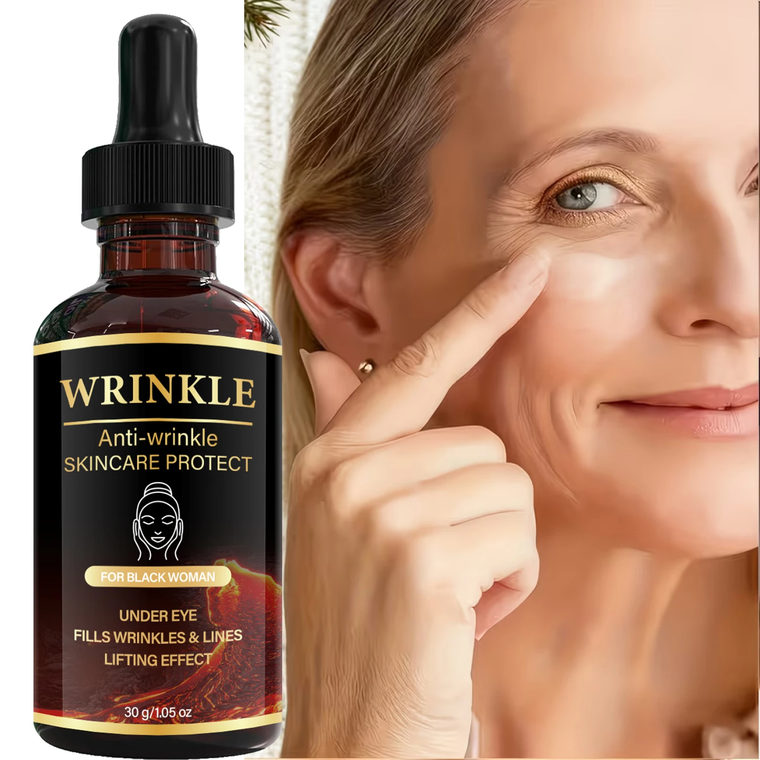 Under Eye Anti-Wrinkle Serum Fills Wrinkles Lifts Skin Moisturizes Soft Texture Rapid Absorption All Skin Groups 30g