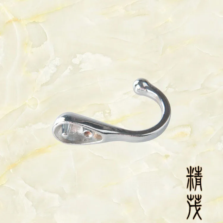 Zinc Alloy Clothes Hook Clothes Hat Hook Single Hook Solid Clothes Hook Clothing Bathroom Hook Chrome Color