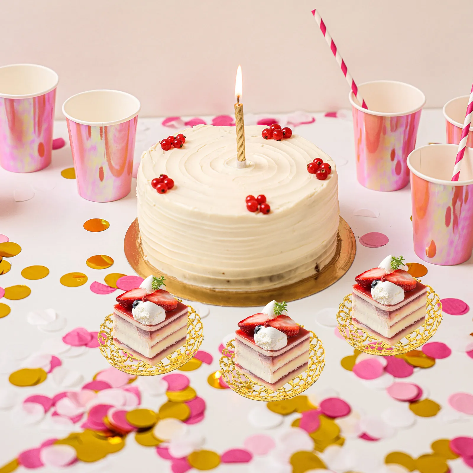 12 قطعة صينية كعكة تصميم القمر حلية صغيرة منظم طبق غرفة نوم الحمام ديكور رمضان صينية تقديم طبق طعام بلاستيكي