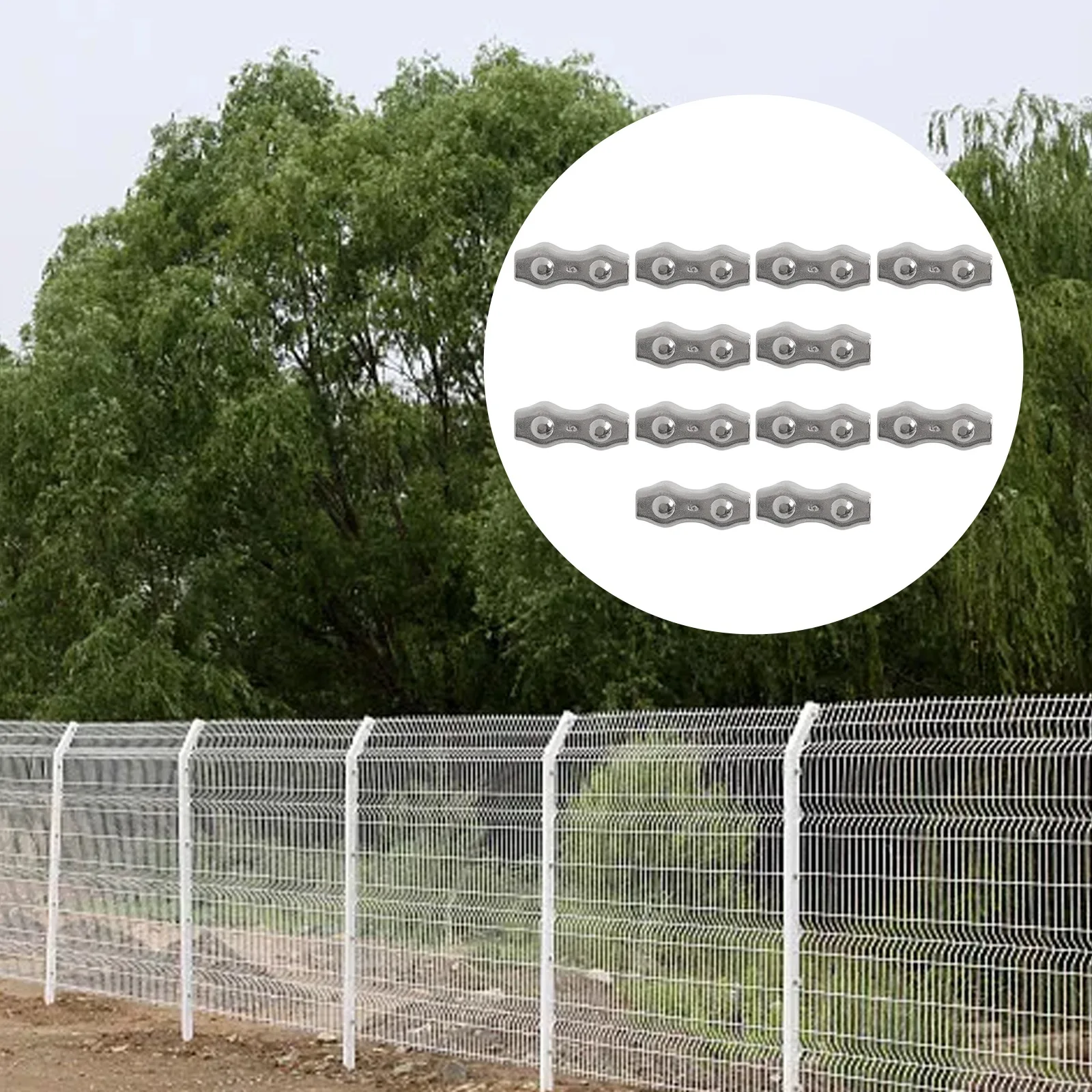 12pcs forM5 Rope Connectors for Electric Fences Galvanized Steel Construction Ensures Long Lasting Performance