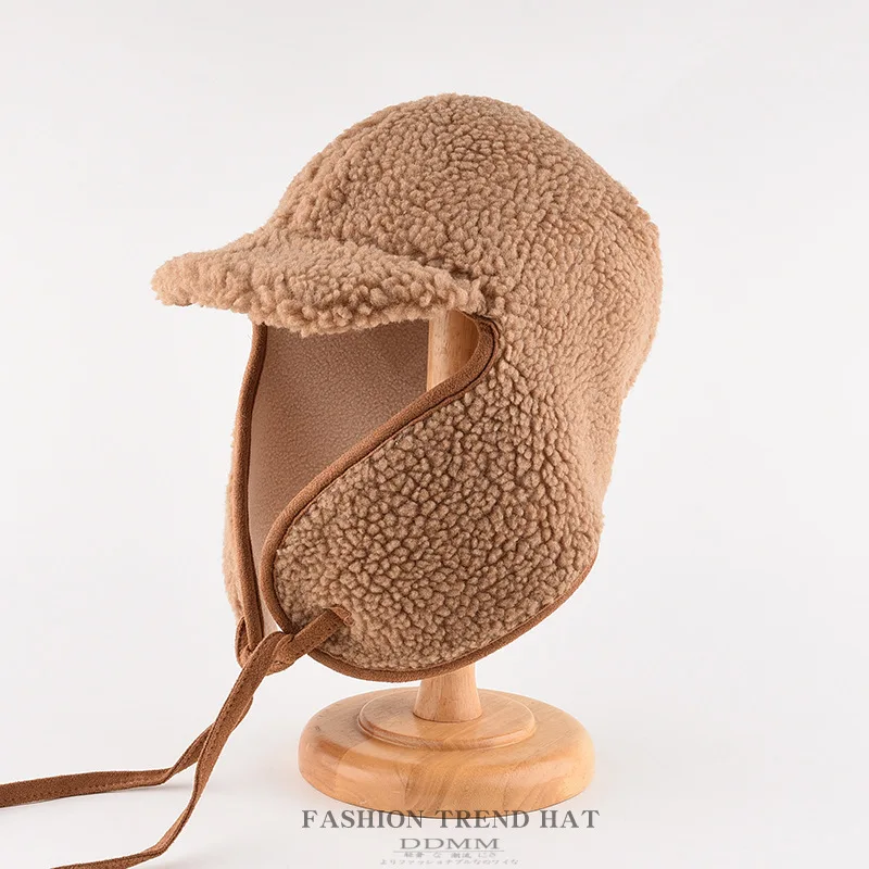 

Plush Winter Hats for Women Men Short Fur Thin Winter Cap Ear Flaps Cute Hats Soft Brim
